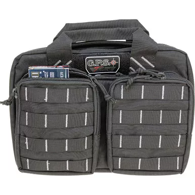 GPS GPS-T1311PCB Tactical Quad Range Bag 2 Handguns, Black
