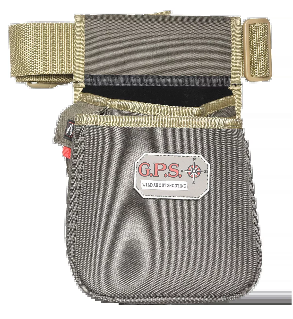 Gps Sporting Clay Contoured Double Shotshell Pouch Olive W/belt