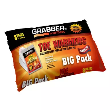 Grabber TWES8DISPLAYUSA Toe Warmers 8 Pack White, 8 Pack