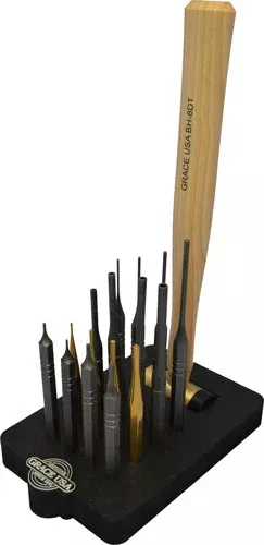 Grace Usa 17 Piece Ar15 Punch – & Hammer Set W/bench Block