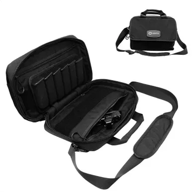 GRITR Handgun Briefcase, Soft Pistol Case w/ Mag Slots & Padded Interior