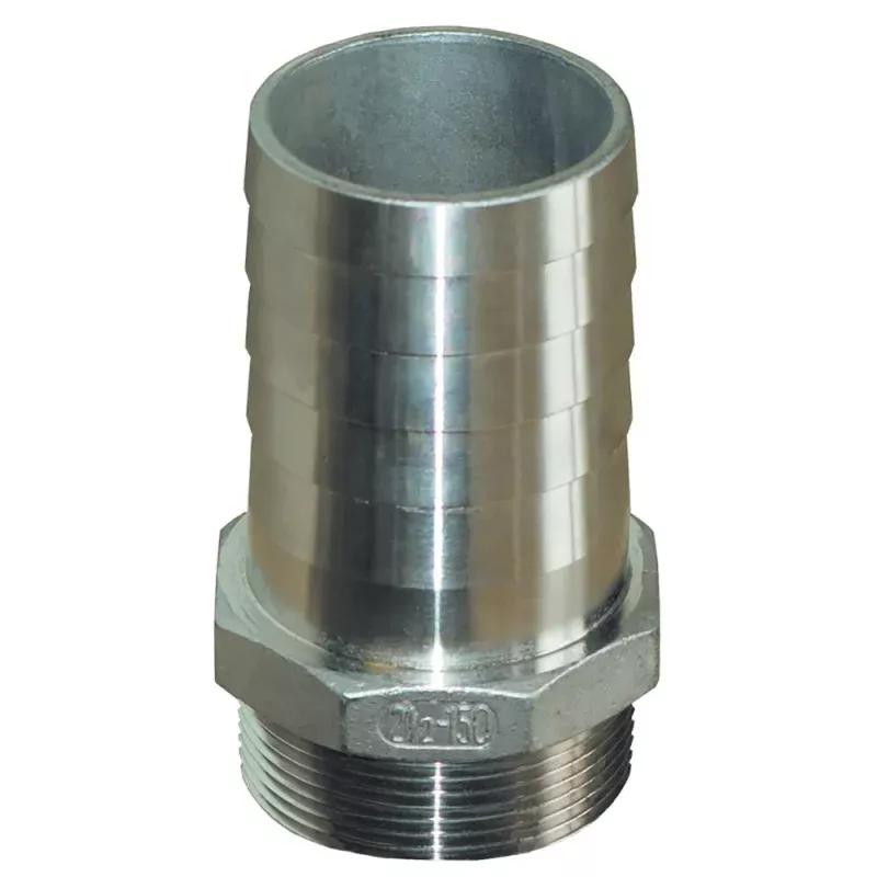 GROCO 2 NPT x 2 ID Stainless Steel Pipe to Hose Straight Fitting