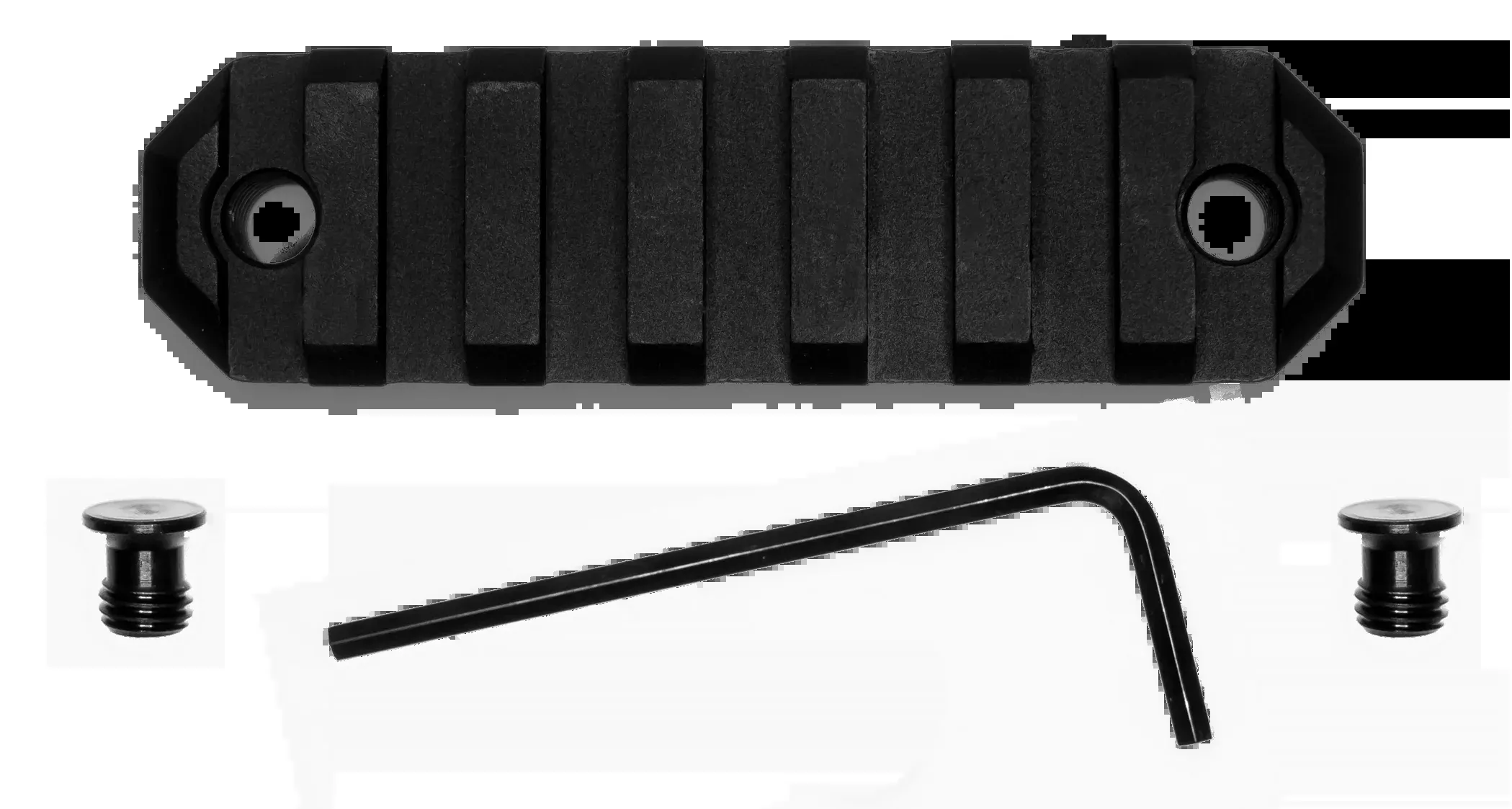 Grovtec Rail Section Keymod – 3″ 7 Slot Aluminum Black
