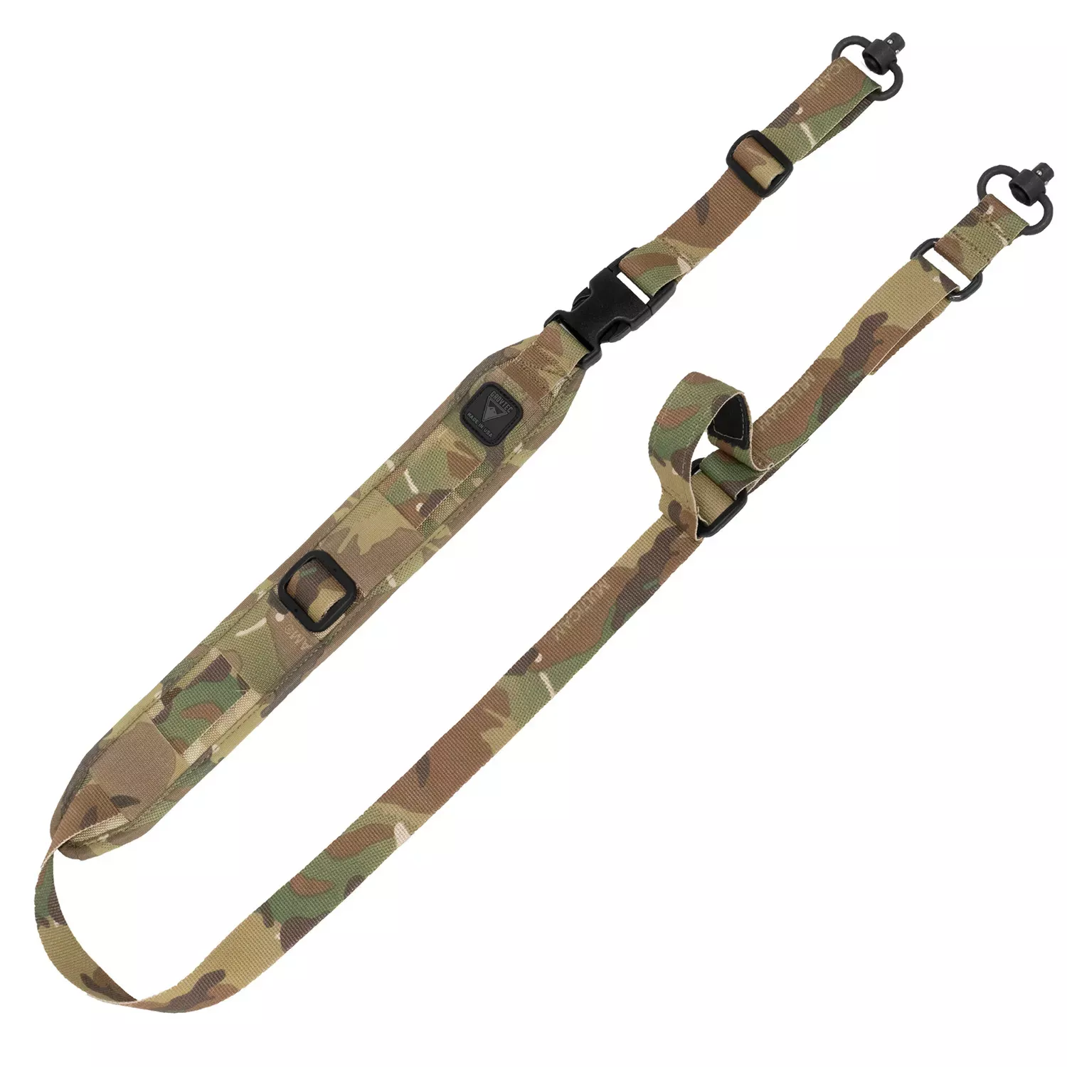 Grovtec US Inc QS 2-Point Sentinel Sling with MultiCam Finish, 2" W, Adjustable Design & Push Button Swivels for Rifle/Shotgun