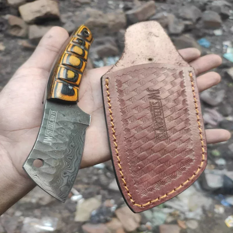 Handmade Damascus Mini EDC KnifeEveryday Carry Survival Tool