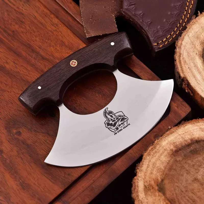 Handmade Ulu Chopper KnifeHigh Polished Stainless Steel Blade