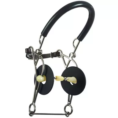 HAPPY MOUTH Roller Hackamore Double Jointed Bit (467528SS)