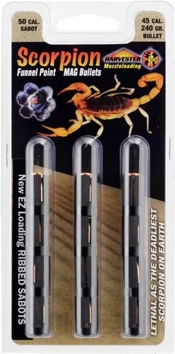 Harvester Scorpion 50 Cal. – 240gr .451 Funnel Point 12pk