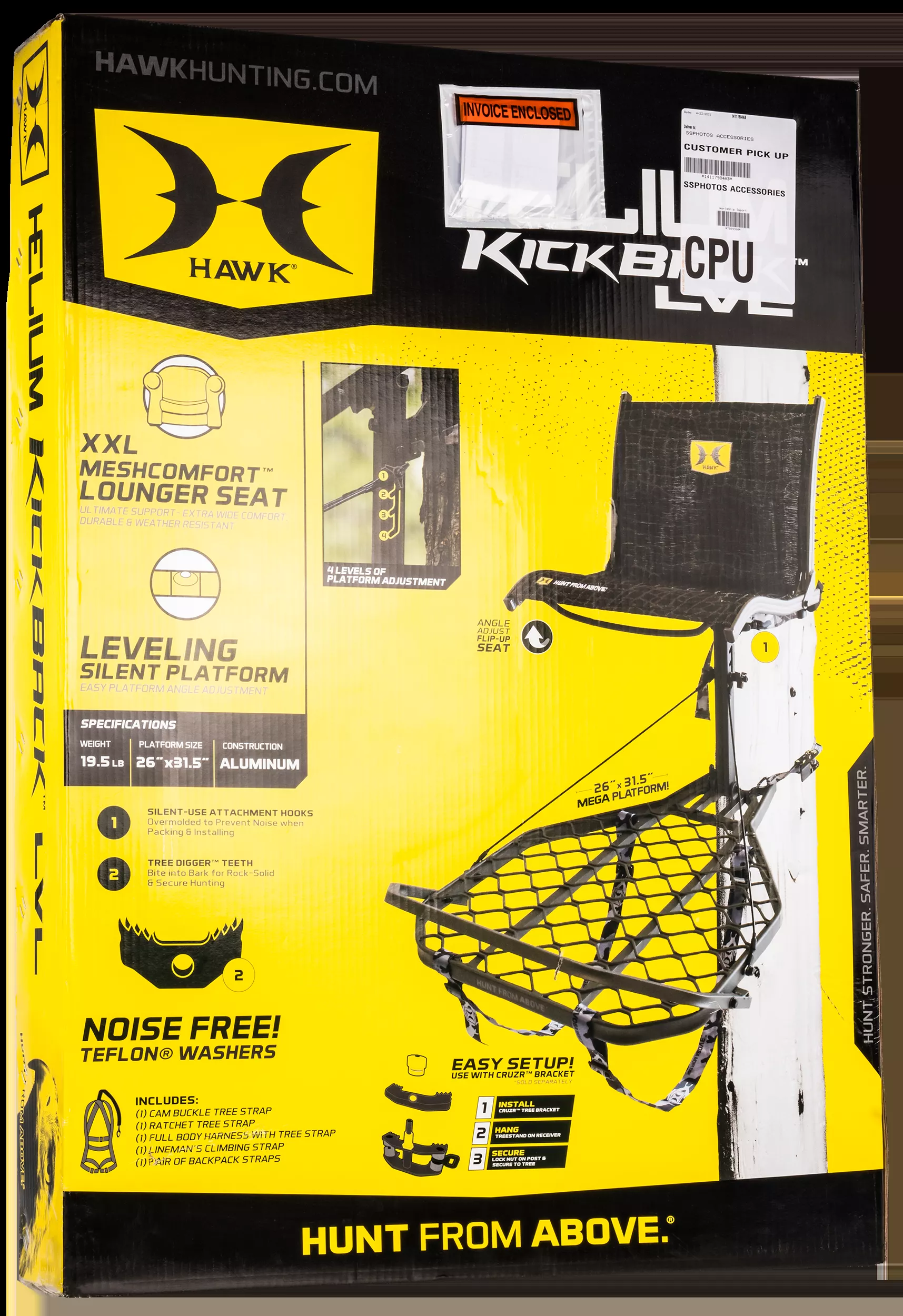 Hawk Helium Kickback LVL Hang-On Black Tree Stand 26″ W x 31.50″ D