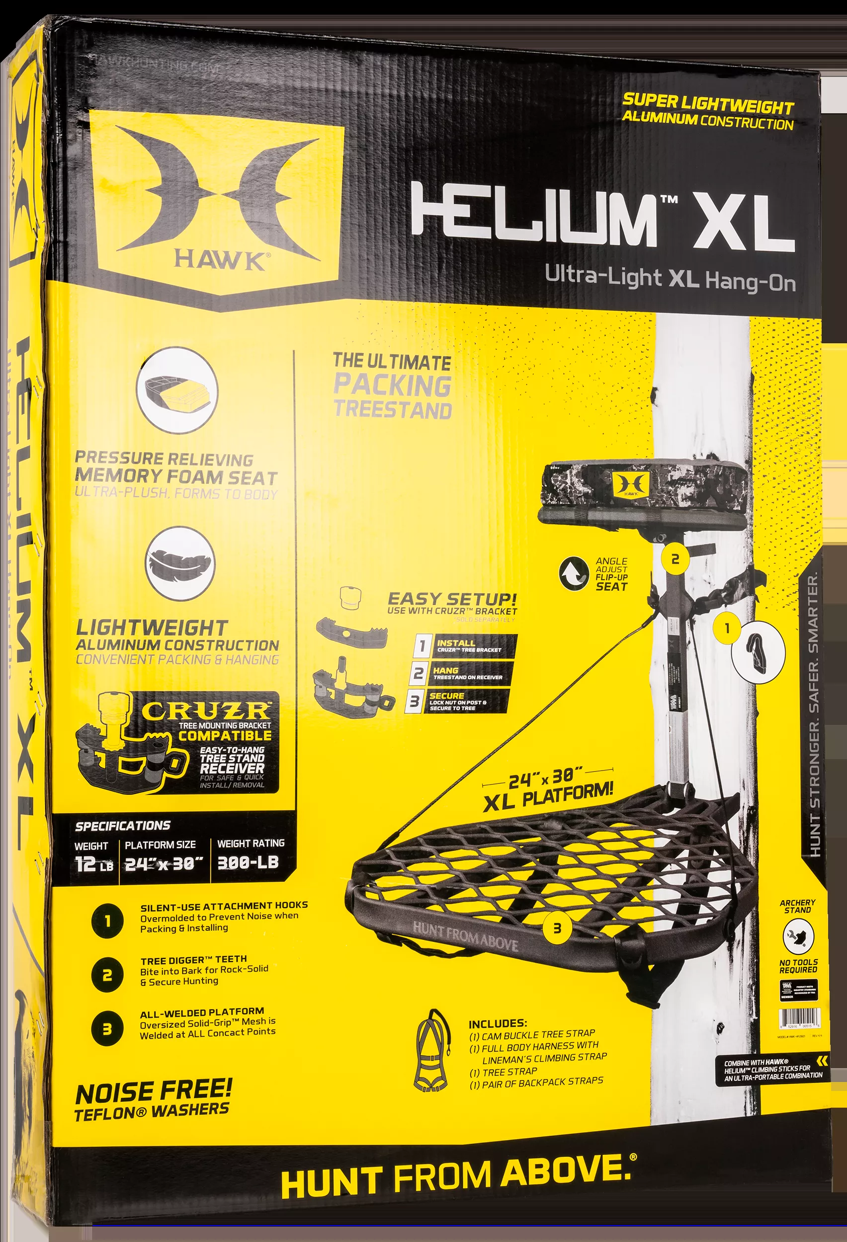Hawk Helium XL Hang-On Gray Powder-Coating Aluminum 24″ x 30″