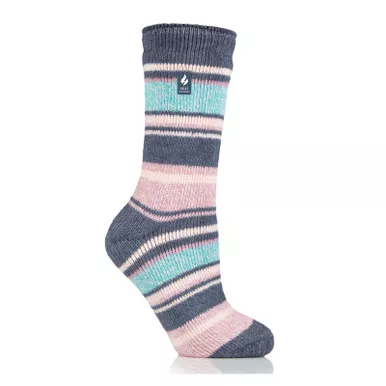 Heat Holders Women's Yasmine Multi Twist Stripe Socks Denim
