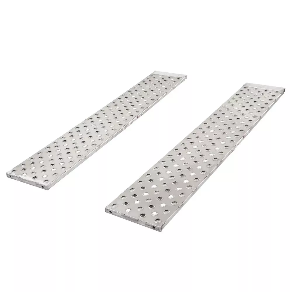 Heavy Duty Ramps Aluminum Roller-End Replacement Trailer Ramps | Model 05-18-099-03-E-P | Size 99″ L x 18″ W | Capacity 5,000 lb Per Axle | Horsepower 23 HP | For Car Haulers & Trailer