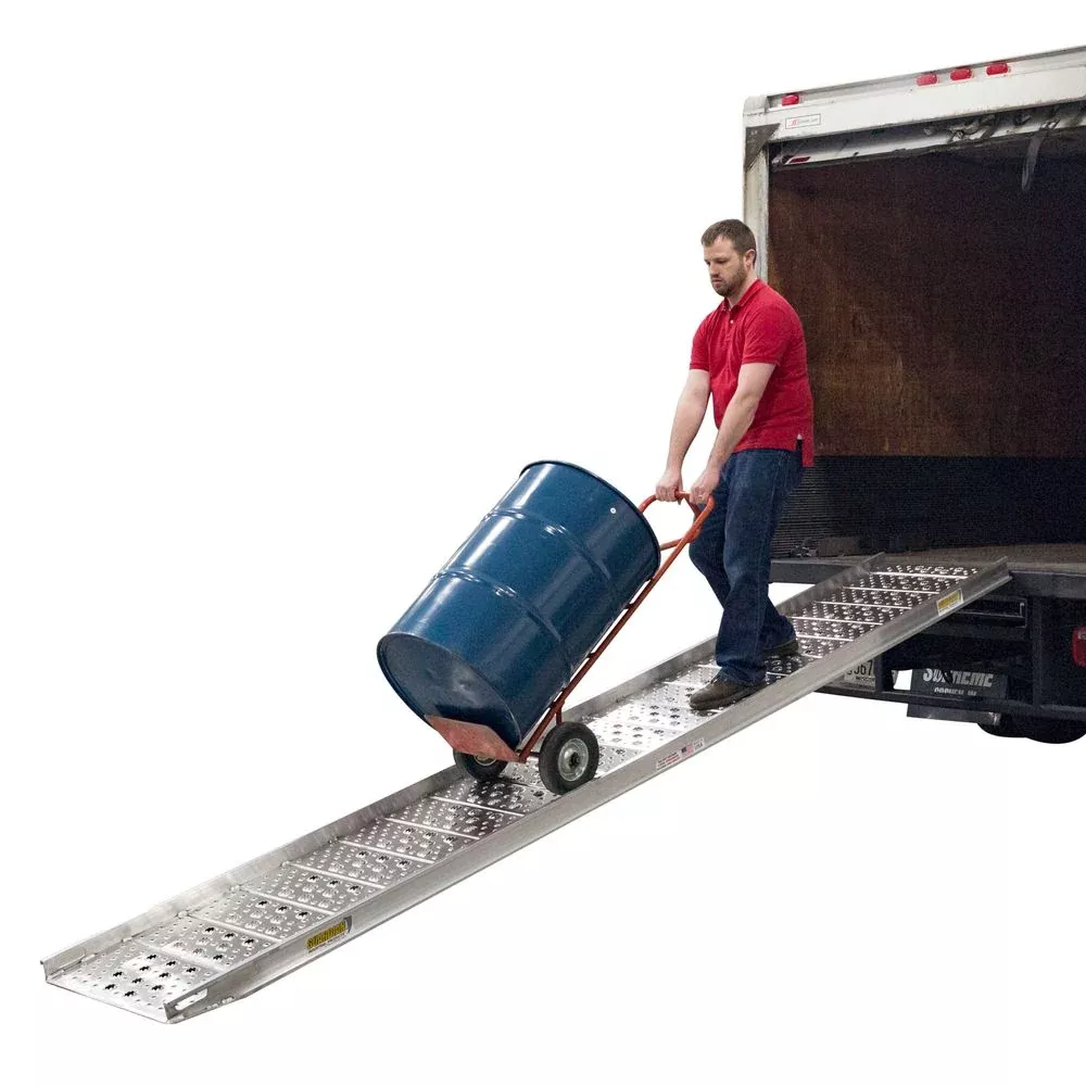 Heavy Duty Ramps Slider Walk Ramp with Under-Truck Storage Bracket | Model WALKRAMP-SB-16-KIT | Size 16′ L x 28″ W | 1,000 lb Capacity | Horsepower 23 HP | For Commercial Box Trucks & Delivery Vehicles