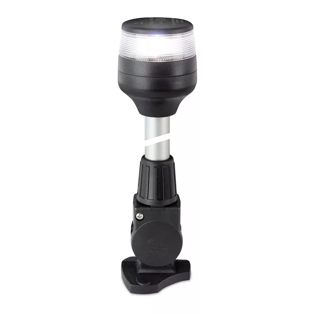 Hella Marine 2nm All Round White Fold Down Pole Navigation Lamp – 8″ – Black Base [980960281]