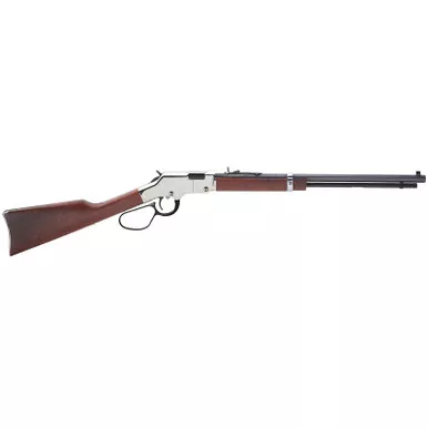 Henry H004SL Golden Boy Silver Large Loop 22 Short, 22 Long or 22 LR Caliber with 16 LR/21 Short Capacity, 20" Blued Barrel, Nickel-Plated Metal Finish & American Walnut Stock Right Hand (Full Size)