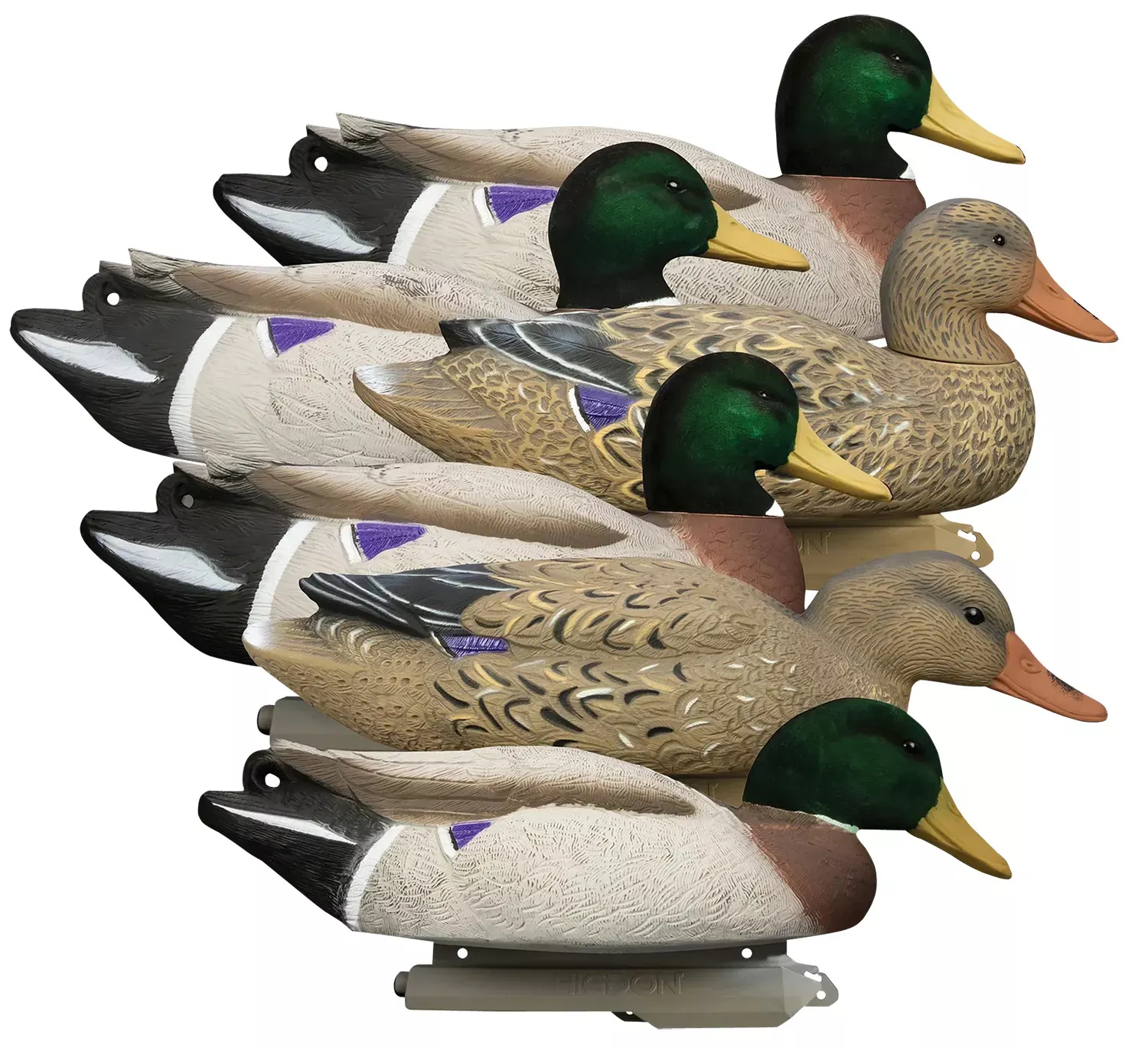 Higdon Outdoors Battleship Oversized Mallards Species Multi Color Foam Filled Features Flocked Heads 6 Pack