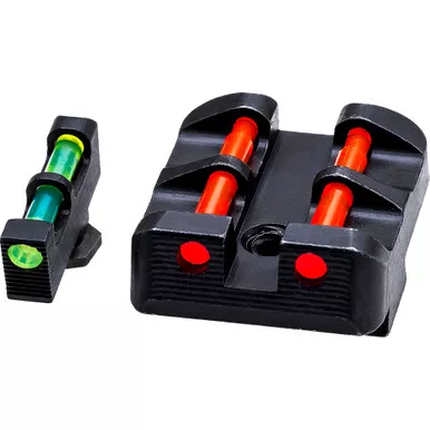 Hiviz GLT178 Interchangeable Front & Rear Handgun Target Sights Fits All Glock Models Green Red White Litepipes, Green