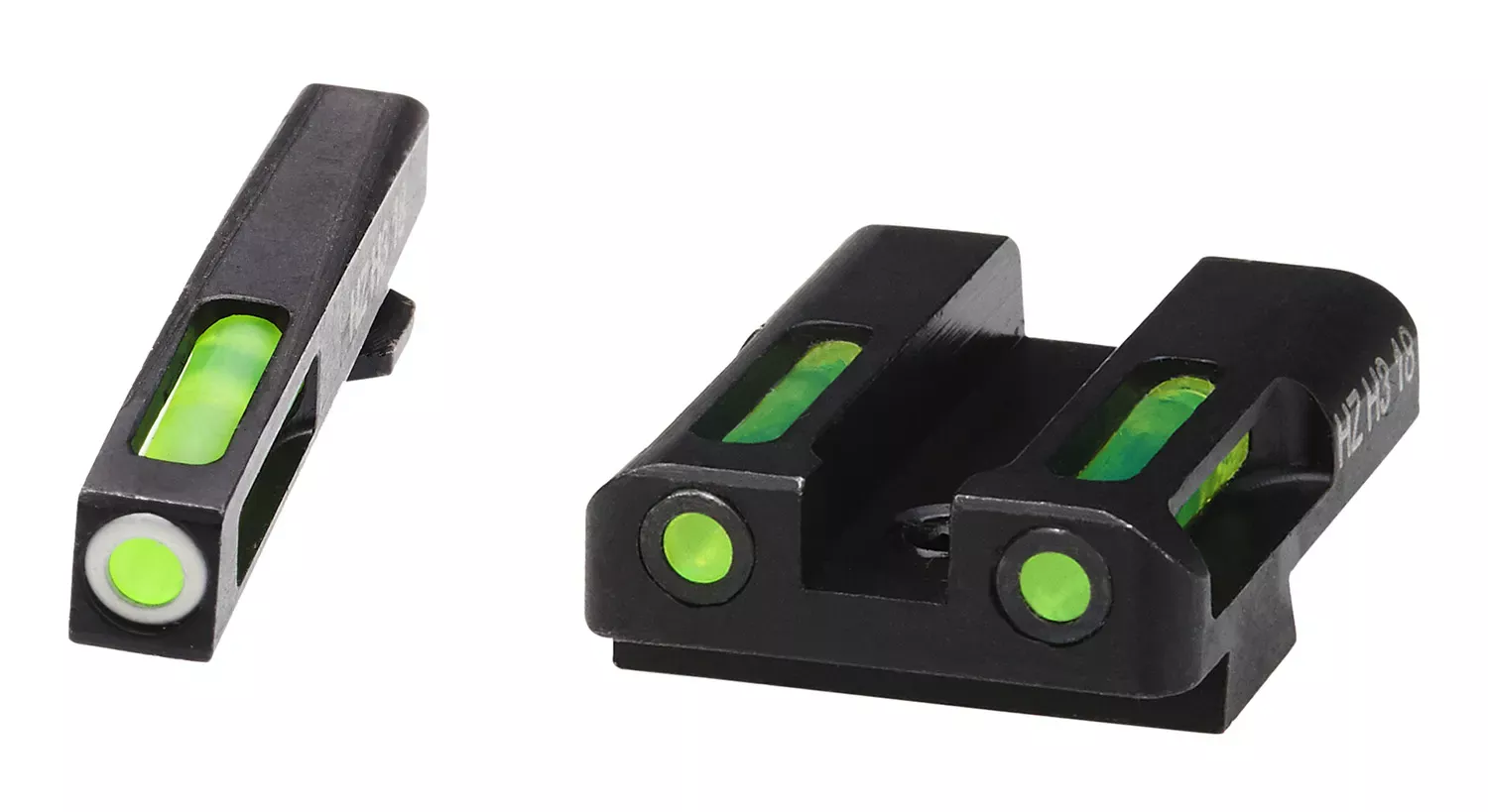 HiViz LiteWave H3 Set 3-Dot Tritium with LitePipe Technology Green with White Outline Front, Orange Rear Black Frame for Most Glock (Except 42,43)