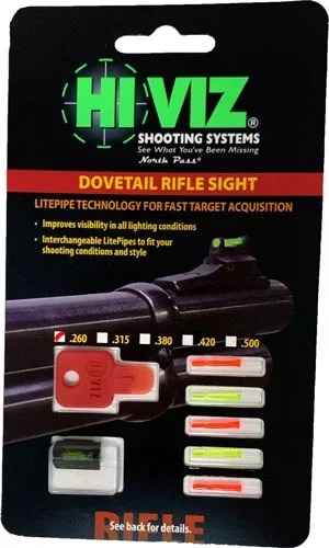 Hiviz Rifle Front Sight For – 3/8″ Dovetail .260″
