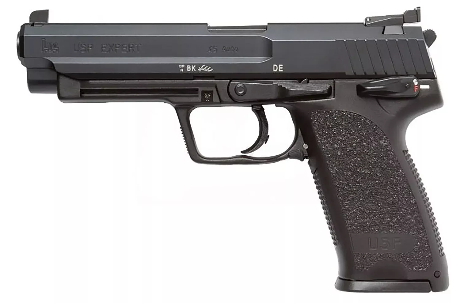 HKUSP Expert V1 SA/DA 45 ACP Caliber, 5.19", 12+1, Black Finish