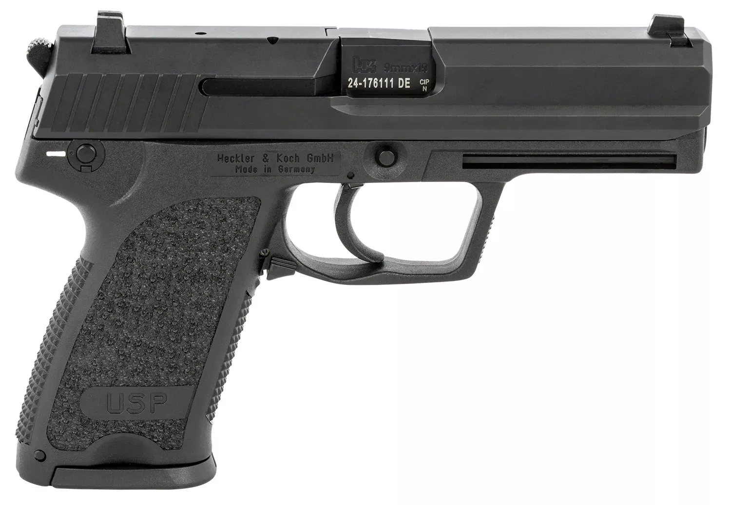 HKUSP V1 SA/DA 9mm Luger Caliber, 4.25", 10+1, Black
