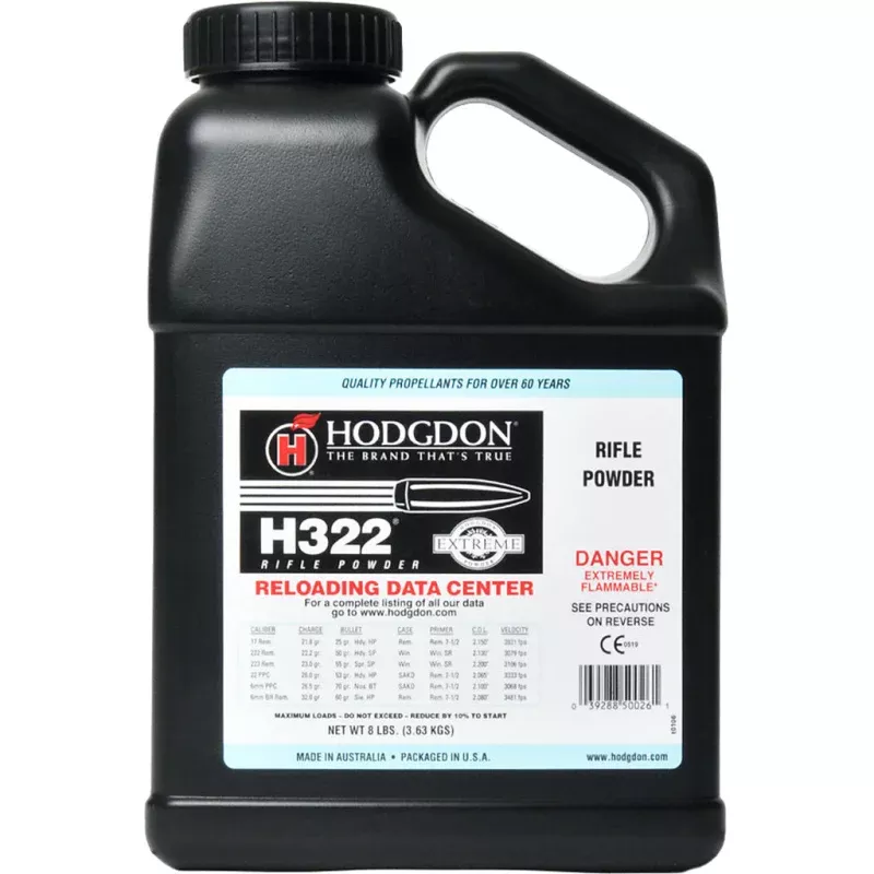 Hodgdon H322 Powder 8 lb. Extreme Rifle HAZMAT