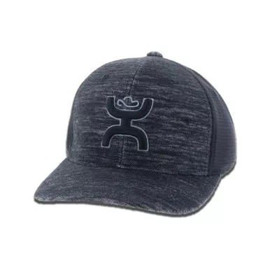 HOOEY Ash Black Hooey With Calock Back Flexfit Cap (1731BK)