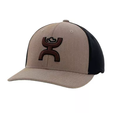 HOOEY Ash Flexfit 6-Panel Brown/Black Hooey Logo Tan/Black Cap (2231TNBK)