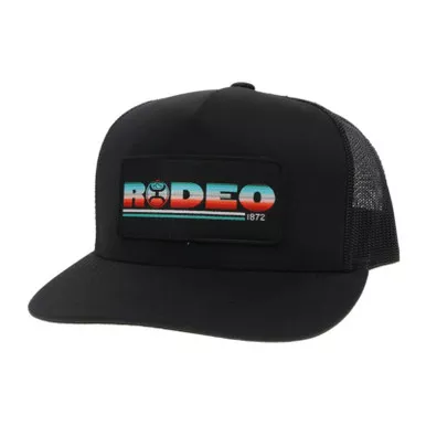 HOOEY Rodeo 5-Panel Serape/Black Patch Black Trucker Cap (2153T-BK)