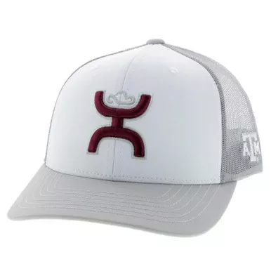 HOOEY Texas A&M 6-Panel Curved Bill White/Gray Cap (7026T-WHGY)