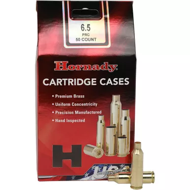 Hornady 86288 Rifle Cartridge Cases 6.5 PRC Unprimed, Brass, 50 Pack