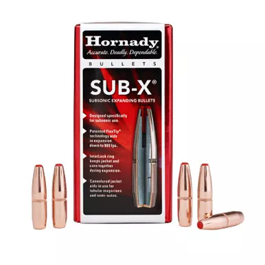 Hornady Sub-X 30 Cal Bullets 0.308 175 Grain 100 CT