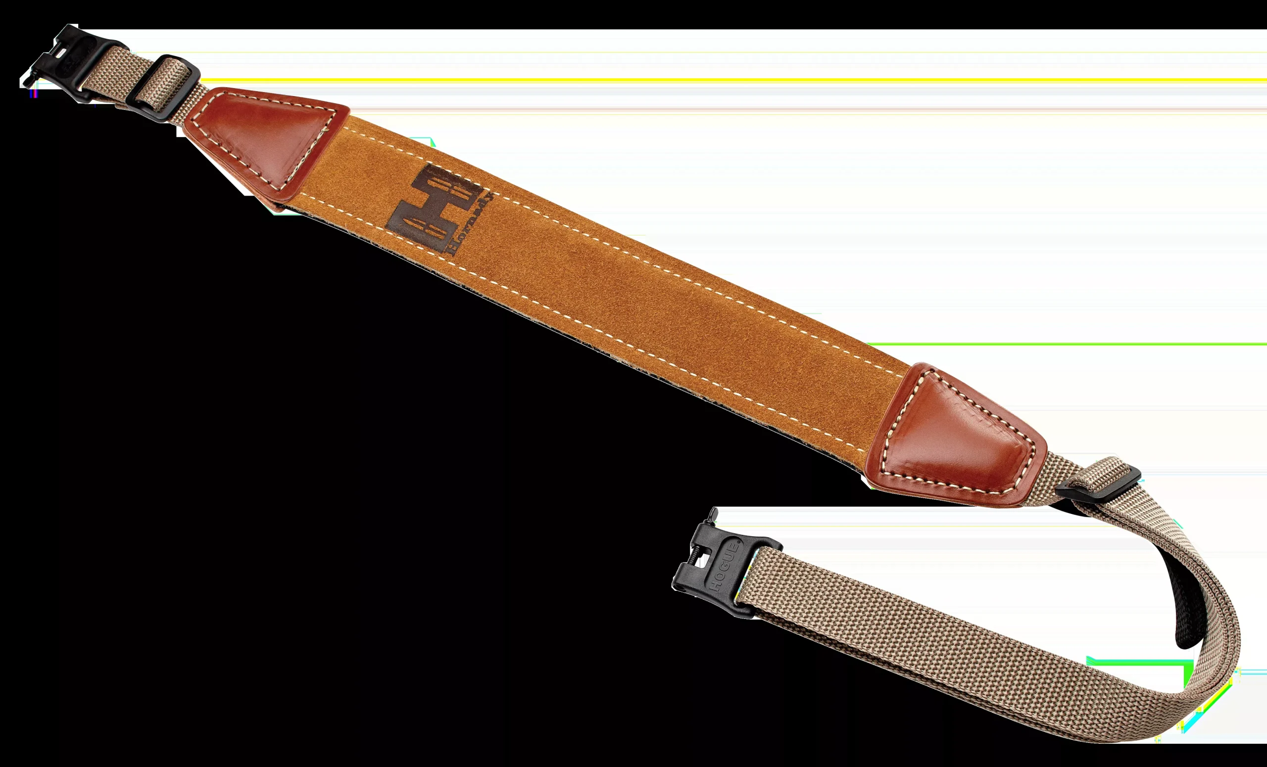 Hornady Universal Sling made of Brown Leather with Nylon Straps & Swivels for Rifles