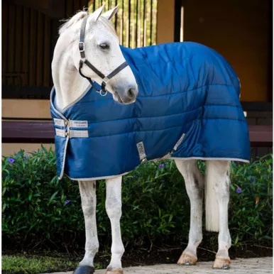 HORSEWARE IRELAND Amigo Ripstop Insulator Navy/Titanium Gray Pony Stable 100g Blanket (ABREB2-BJJ0)