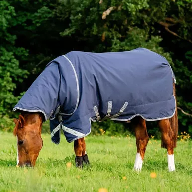 HORSEWARE IRELAND Rhino Plus 450g Navy/Titanium Grey/Classic Blue Vari-Layer Turnout Blanket (AABPV4-BJD0)