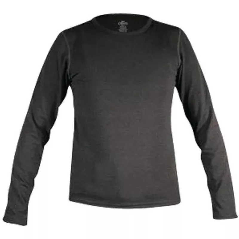 Hot Chillys Bi Ply Crew Kids Black Medium Thermal Base Layer