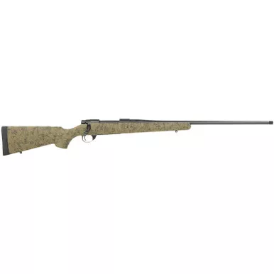 Howa HHS43333 M1500 HS Precision 300 Win Mag 3+1 24" Blued Threaded Barrel/Rec, Green with Black Webbed HS Precision Stock