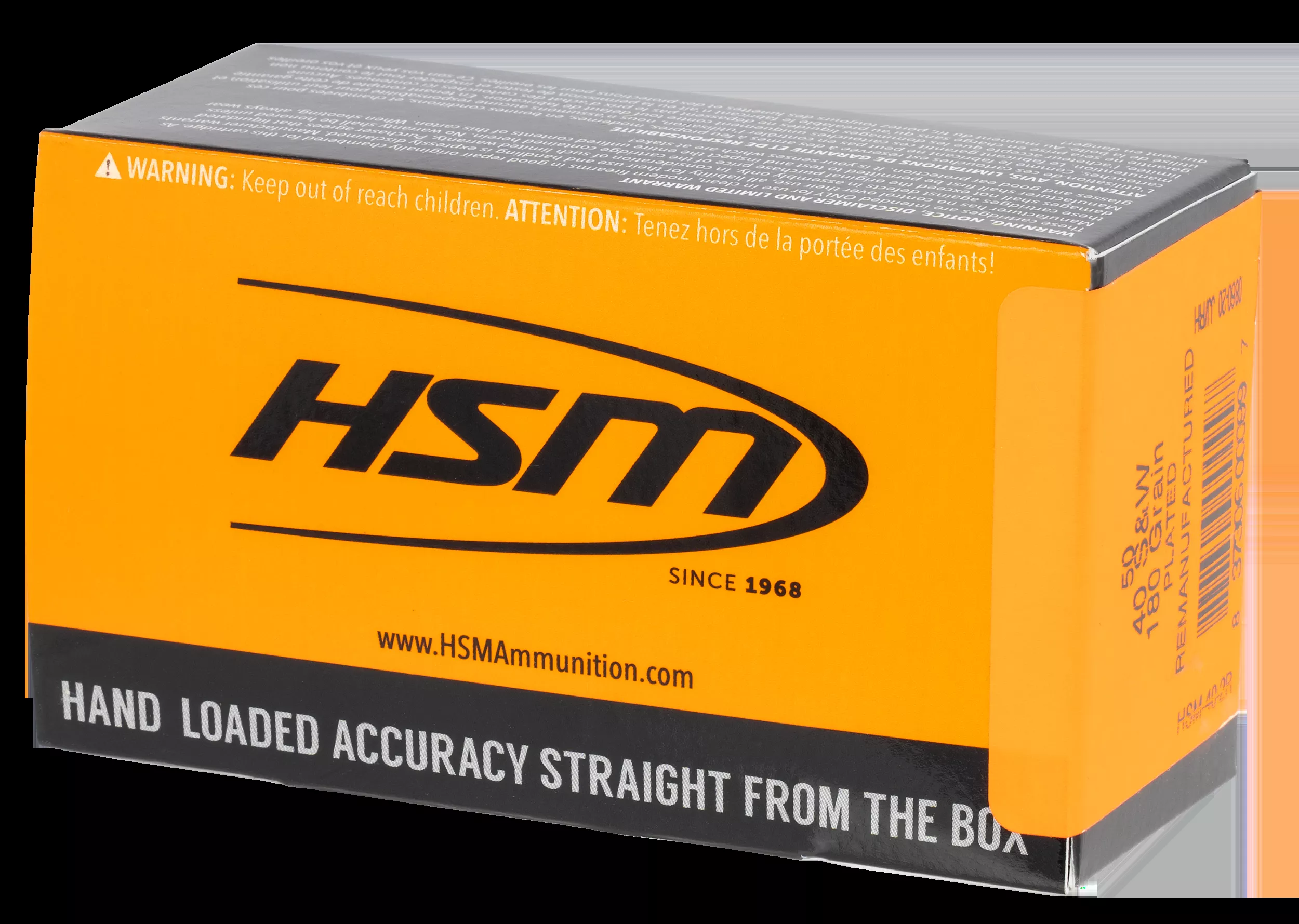 HSM Training40 S&W 180 gr Plated Round Nose Flat Point (RNFP) 50 Bx/ 20 Cs