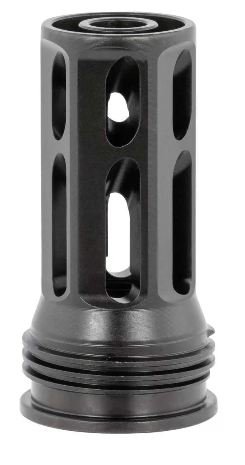 Huxwrx QD 762 Flash Hider, Black with 5/8″-24 tpi Threads, 2.30″ OAL & 1.20″ Diameter, for 30 Cal AR-Platform