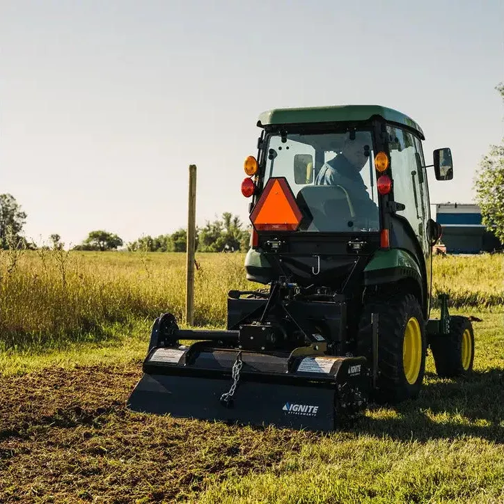 Ignite Attachments 3-Point Tiller | Working Width 46.5″ | Max Working Depth 7″ | Horsepower 15-35 HP | For Tractors