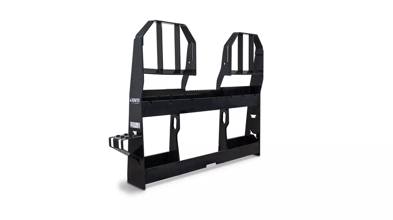 Ignite Attachments 4K Heavy Duty Pallet Fork Frame | Width 45.1″ | SKU 7494774‑PF4K451 | Oil Flow 15-40 GPM | For Skid‑Steer/CTL