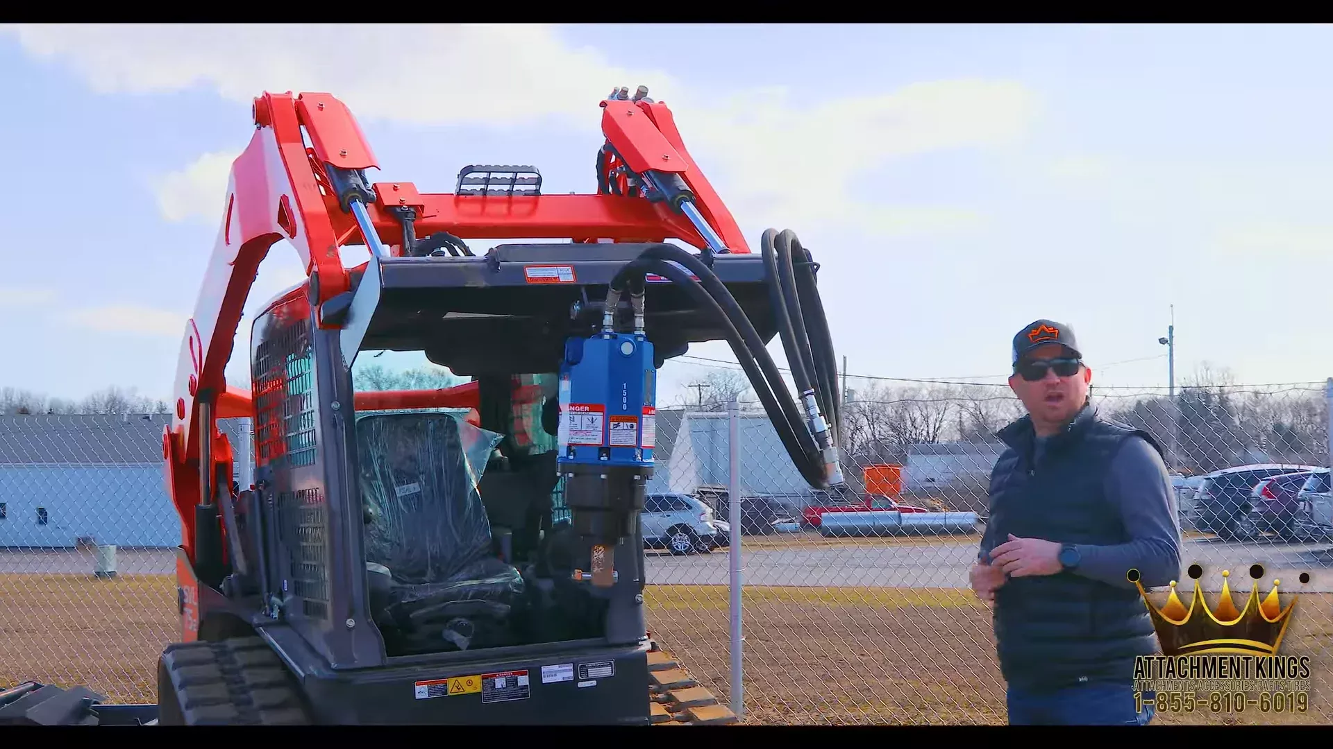 Ignite Attachments Direct-Drive Auger | Model 210PH | Overall Width 45″ | Hydraulic Flow 15-30 GPM | For Skid Steers