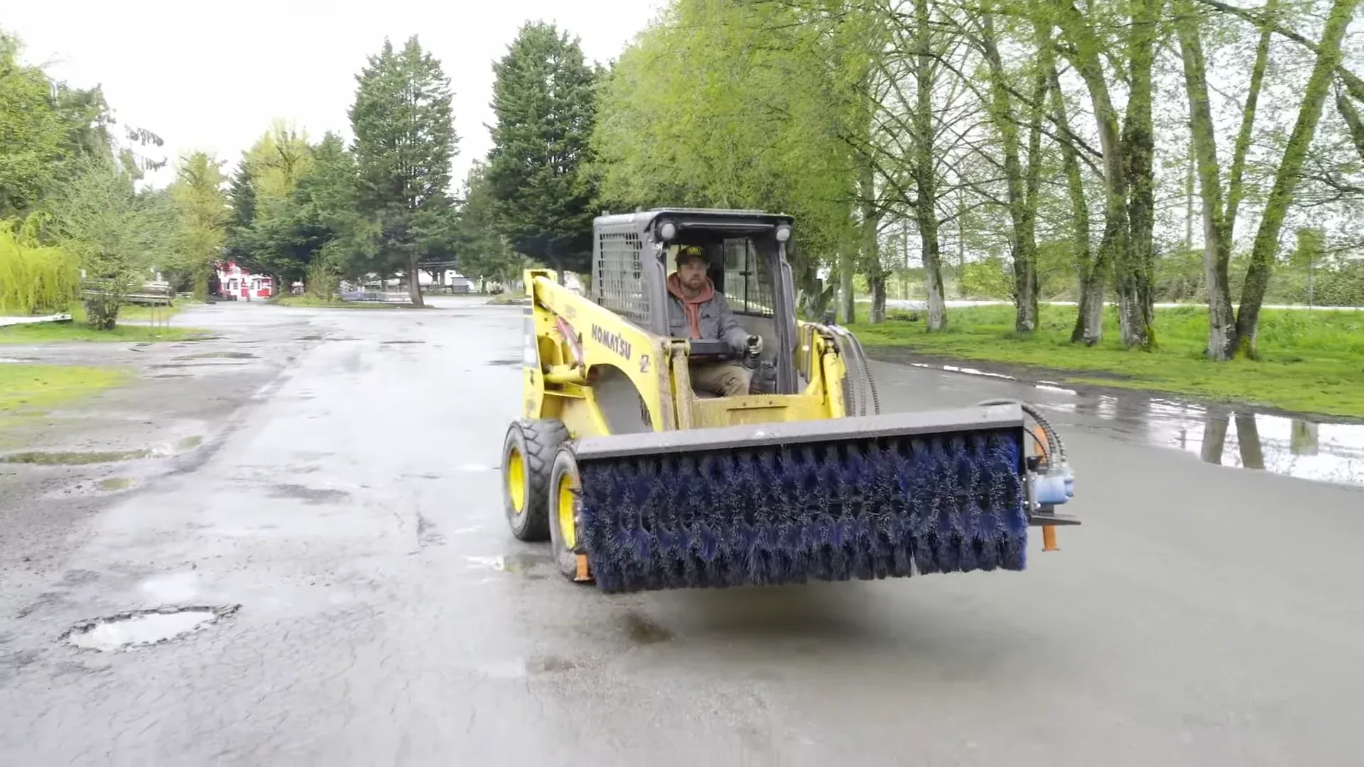 Ignite Attachments Hydraulic Angle Broom | Width 84″ | Hydraulic Flow 16-24 GPM | For Skid Steers