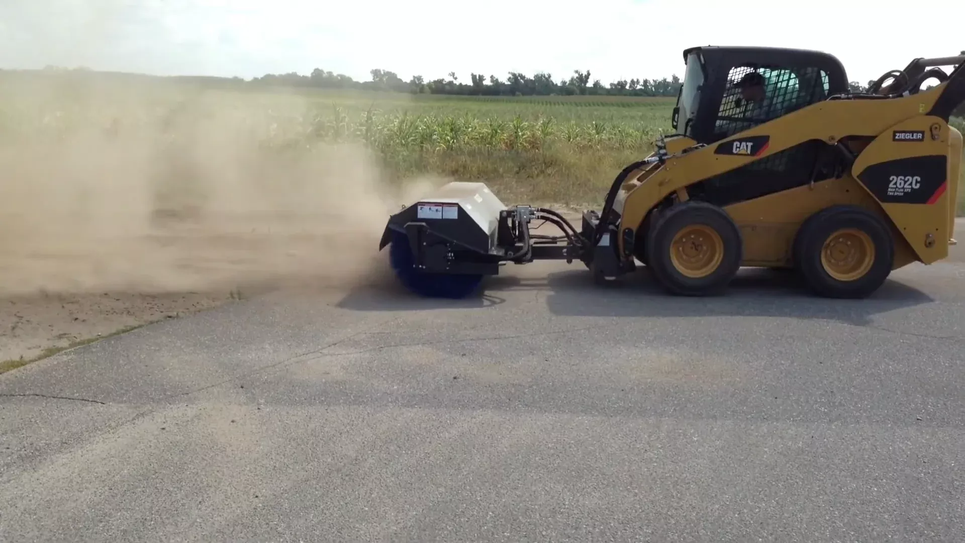 Ignite Attachments Manual Angle Broom | Width 72″ | Hydraulic Flow 16-24 GPM | For Skid Steers