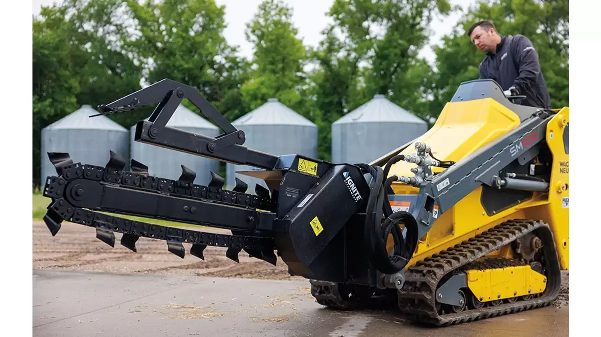 Ignite Attachments Mini Trencher | Depth 36″ x Width 4″ | Hydraulic Flow 8–15 GPM | Mini Skid Steers