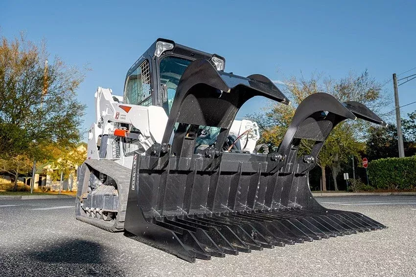 Ignite Attachments Rock Grapple | Width 68.7″ | Grapple Opening Height 28.9″ | Hydraulic Flow 12-20 GPM | For Skid Steers