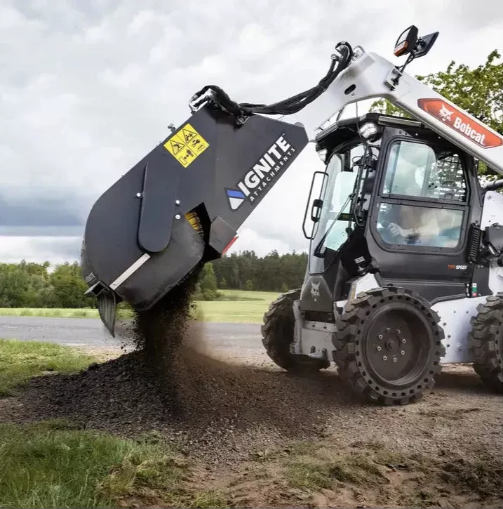 Ignite Attachments Sweeper Bucket | Sweeping Width 72.8" | Bucket Capacity 8.8 Cubic Ft | Hydraulic Flow 15.9-30.4 GPM | For Skid Steers