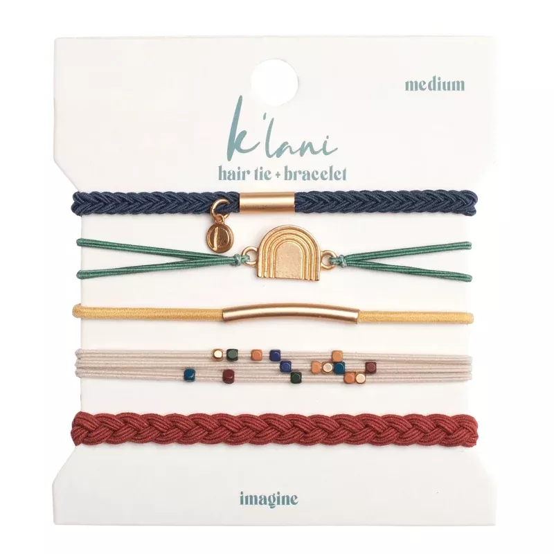 Imagine Gold Rainbow Themed Hair Tie Bracelets