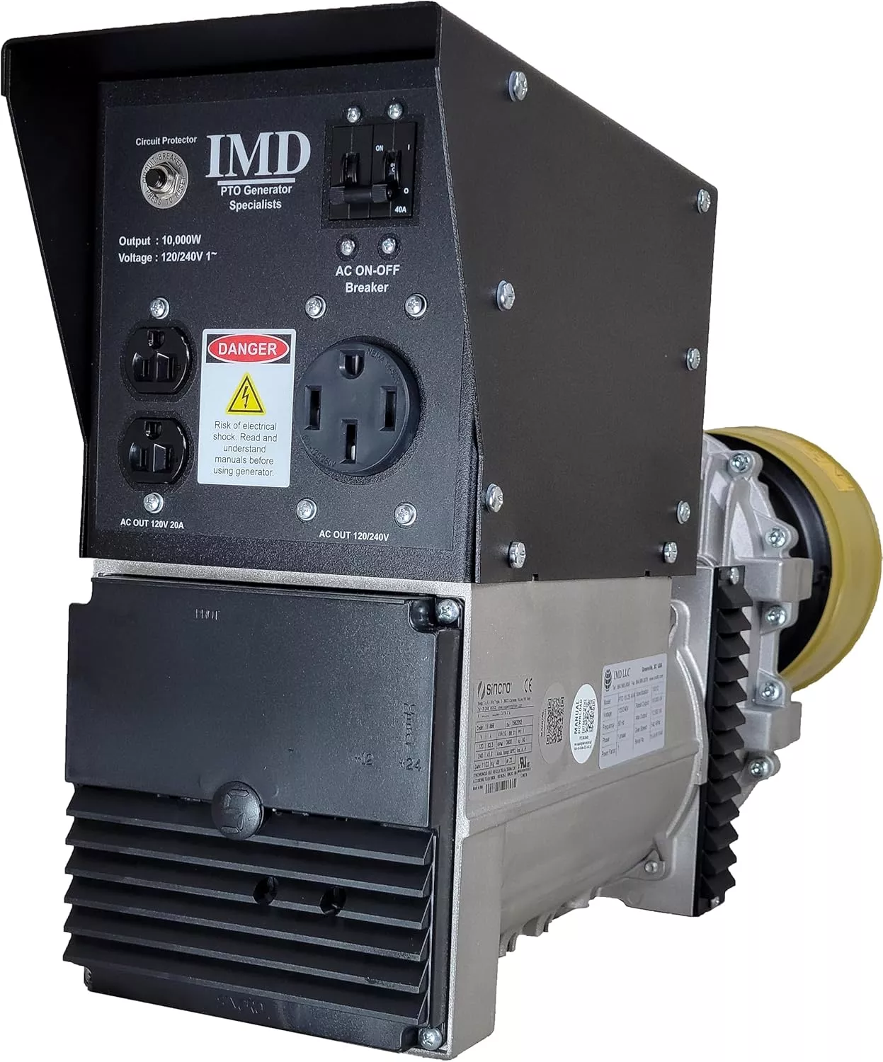 IMD LLC 3PT PTO Generator – 10KVA Single Phase | 120/240V | Brushless | Includes Plug, Shaft & Mount| For Tractor