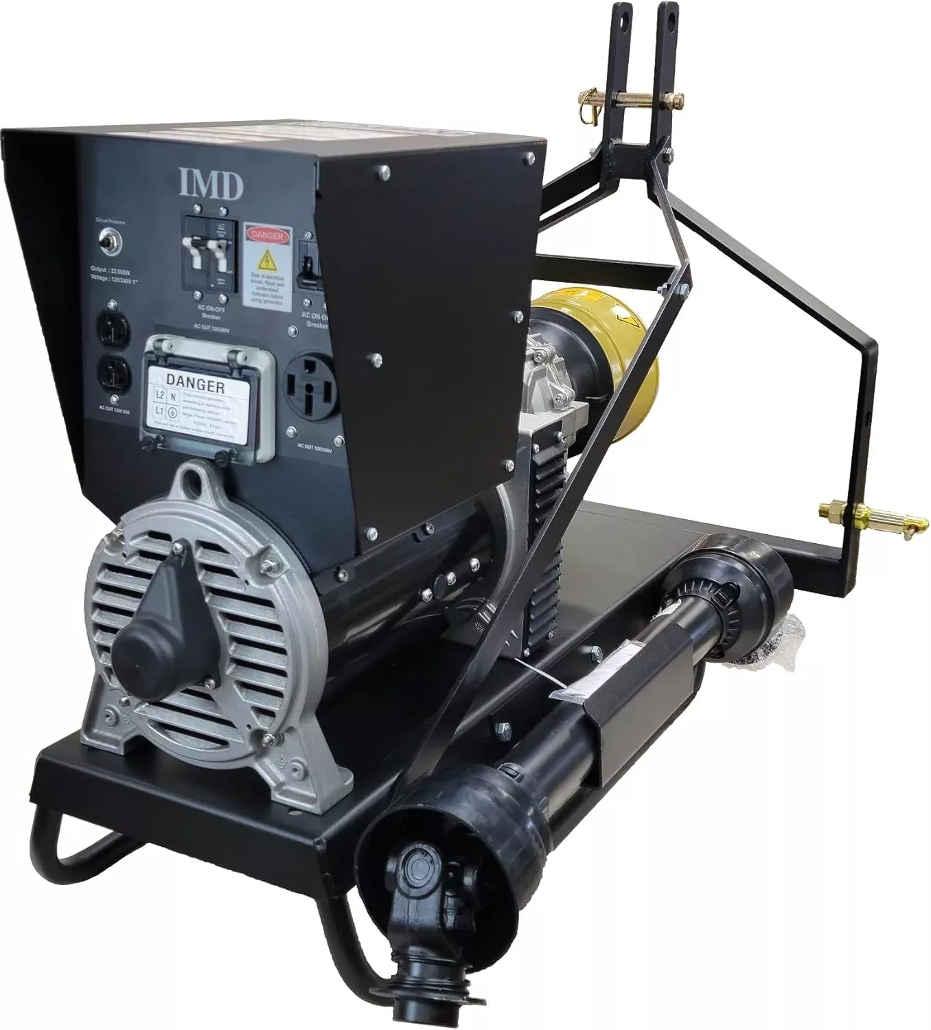 IMD LLC 3PT PTO Generator – 22KVA Single Phase | 120/240V | AVR | Includes Plug, Shaft & Mount | For Tractor